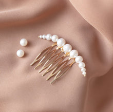 Load image into Gallery viewer, Modern Lux Hair Jewelry GALIA fresh water pearl hair comb
