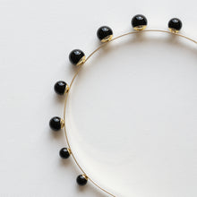 Load image into Gallery viewer, Modern Lux Hair Jewelry ESTELLE Onyx Headband in 14k gold plated metal 
