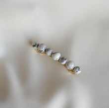 Load image into Gallery viewer, Modern Lux Hair Jewelry SELENE Howlite Barrette in 14k gold plated metal
