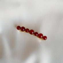 Load image into Gallery viewer, Modern Lux Hair Jewelry SELENE Carnelian Barrette in 14k gold plated metal
